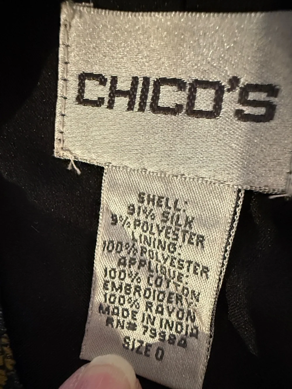 Chico’s Embroidered Art Jacket Size 0 Silk Blend Whimsical Village Button Front - Picture 12 of 14
